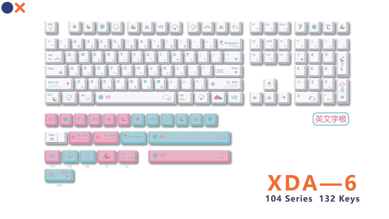 Royal Kludge PBT Keycaps 132 Keys XDA-6 - DataBlitz