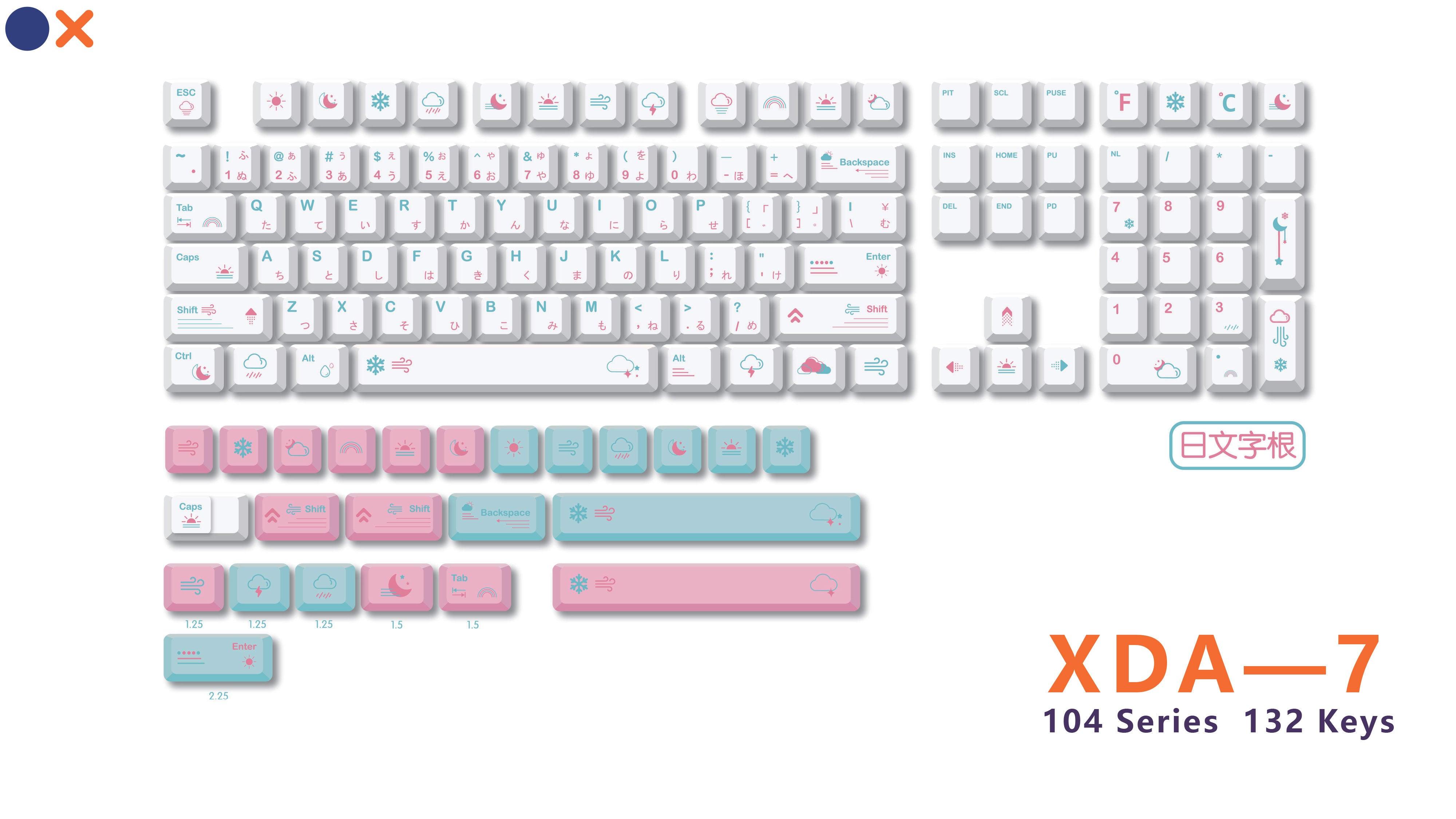 Royal Kludge PBT Keycaps 132 Keys XDA-7 - DataBlitz