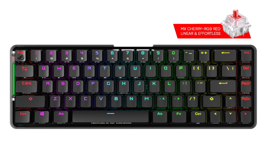 ASUS ROG FALCHION 65% WIRELESS MECHANICAL GAMING KEYBOARD (MX CHERRY-RGB RED LINEAR & EFFORTLESS) - DataBlitz