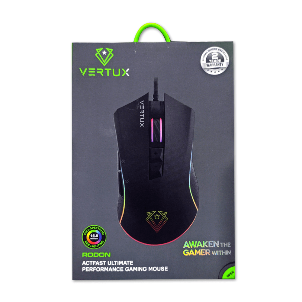 VERTUX RODON ACTFAST ULTIMATE PERFORMANCE GAMING MOUSE BLACK - DataBlitz