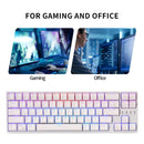 ROYAL KLUDGE RK68PLUS RK871 TRI-MODE RGB 68 KEYS HOT SWAPPABLE MECHANICAL KEYBOARD WHITE (BLUE SWITCH) - DataBlitz