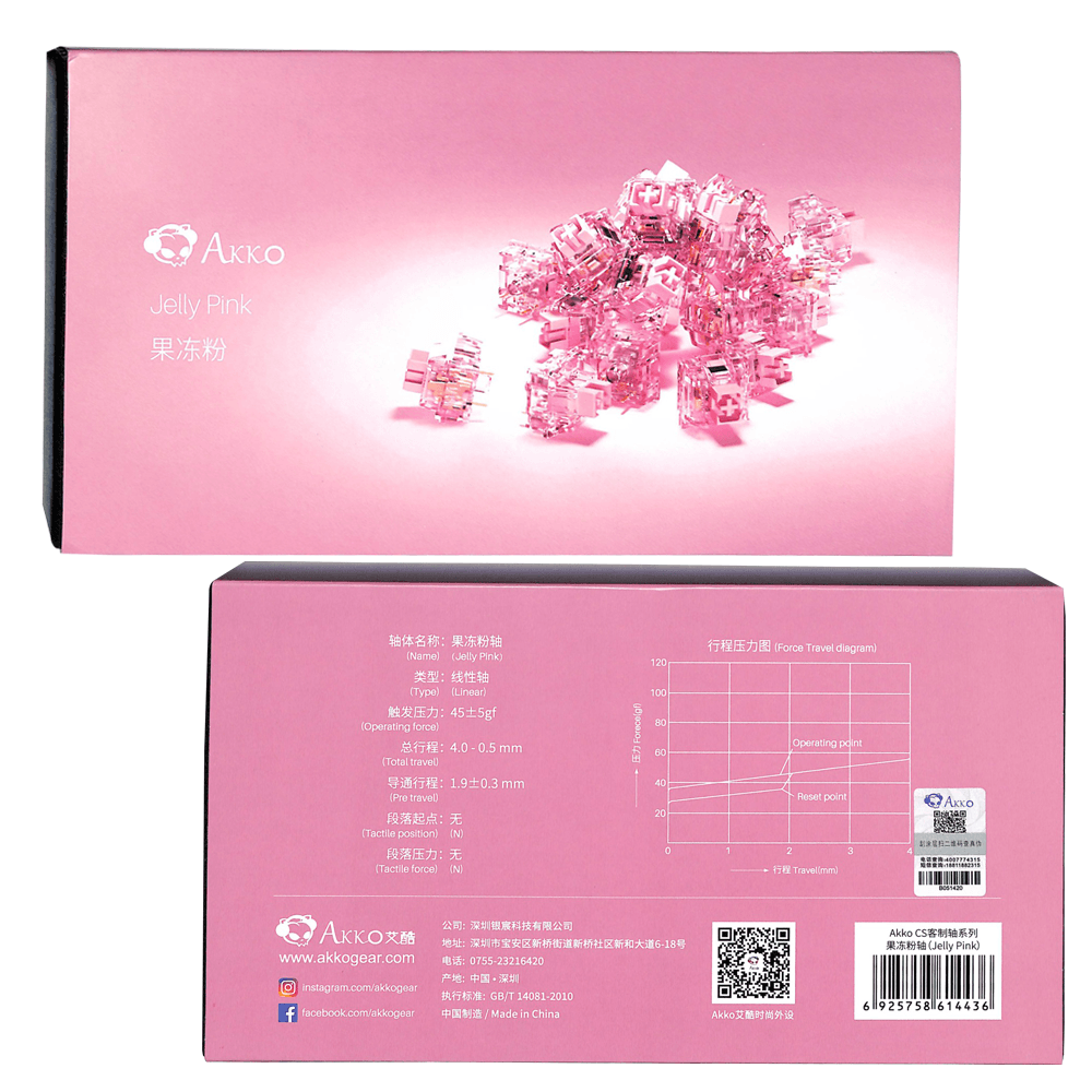AKKO CS MECHANICAL SWITCH KEYBOARD REPLACEMENT 45 PCS (JELLY PINK) - DataBlitz