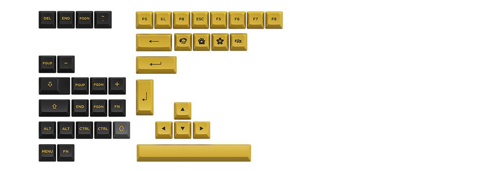AKKO BLACK & GOLD HIRAGANA VERSION PBT KEYCAPS SET ASA 158 KEYS - DataBlitz
