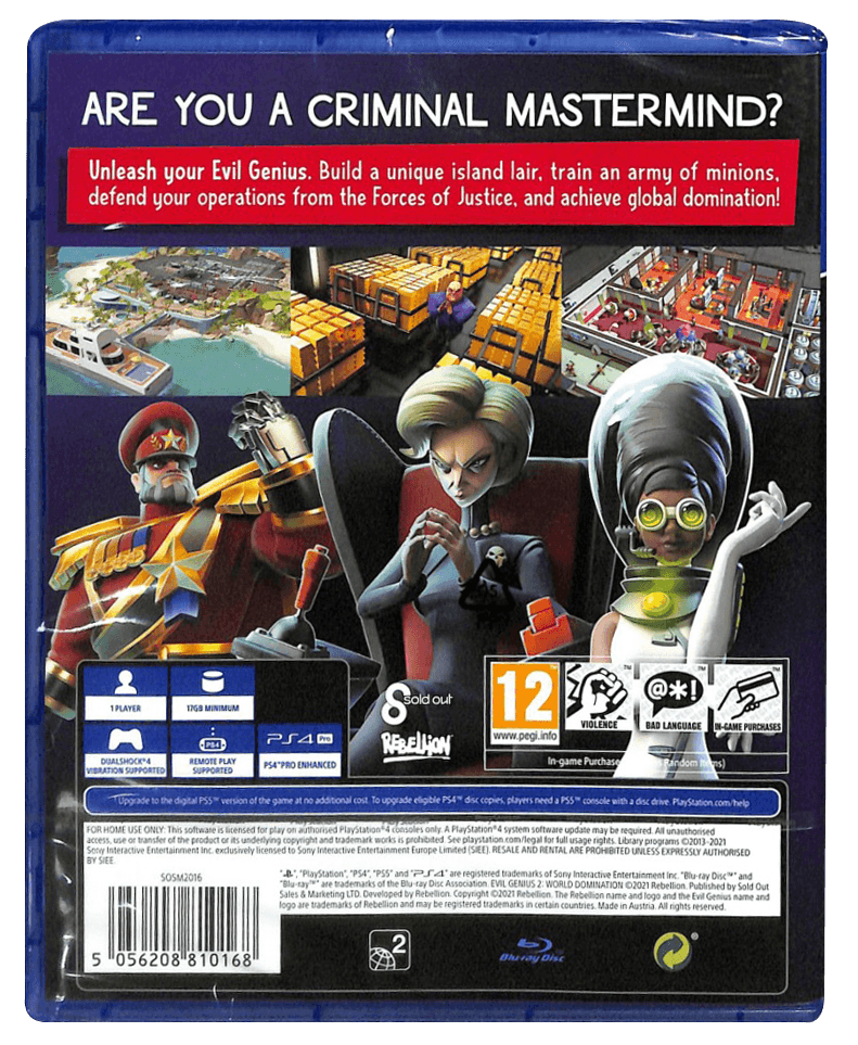 PS4 EVIL GENIUS 2 WORLD DOMINATION (EU) - DataBlitz