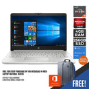 HP 14S-DK1505AU LAPTOP (NATURAL SILVER) | 14" HD | RYZEN 3 3250U | 4GB DDR4 | 256GB SSD | AMD RADEON | WIN11 +  MS OFFICE HOME & STUDENT HP PRELUDE TOPLOAD BAG - DataBlitz