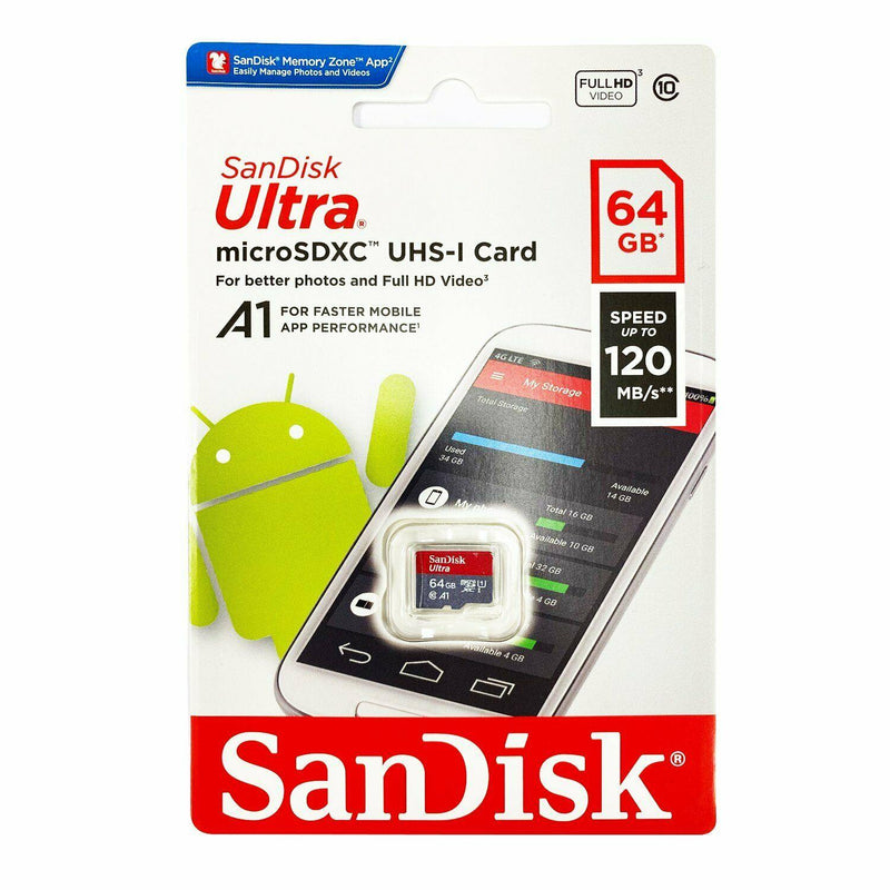 SANDISK ULTRA MICROSDXC UHS-1 CARD CLASS 10 A1 (120MB/S) 64GB - DataBlitz