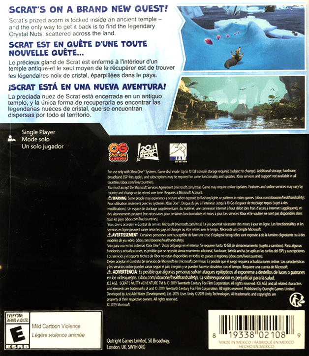 XBOXONE ICE AGE SCRATS NUTTY ADVENTURE (US) (ENG/FR/SP) - DataBlitz