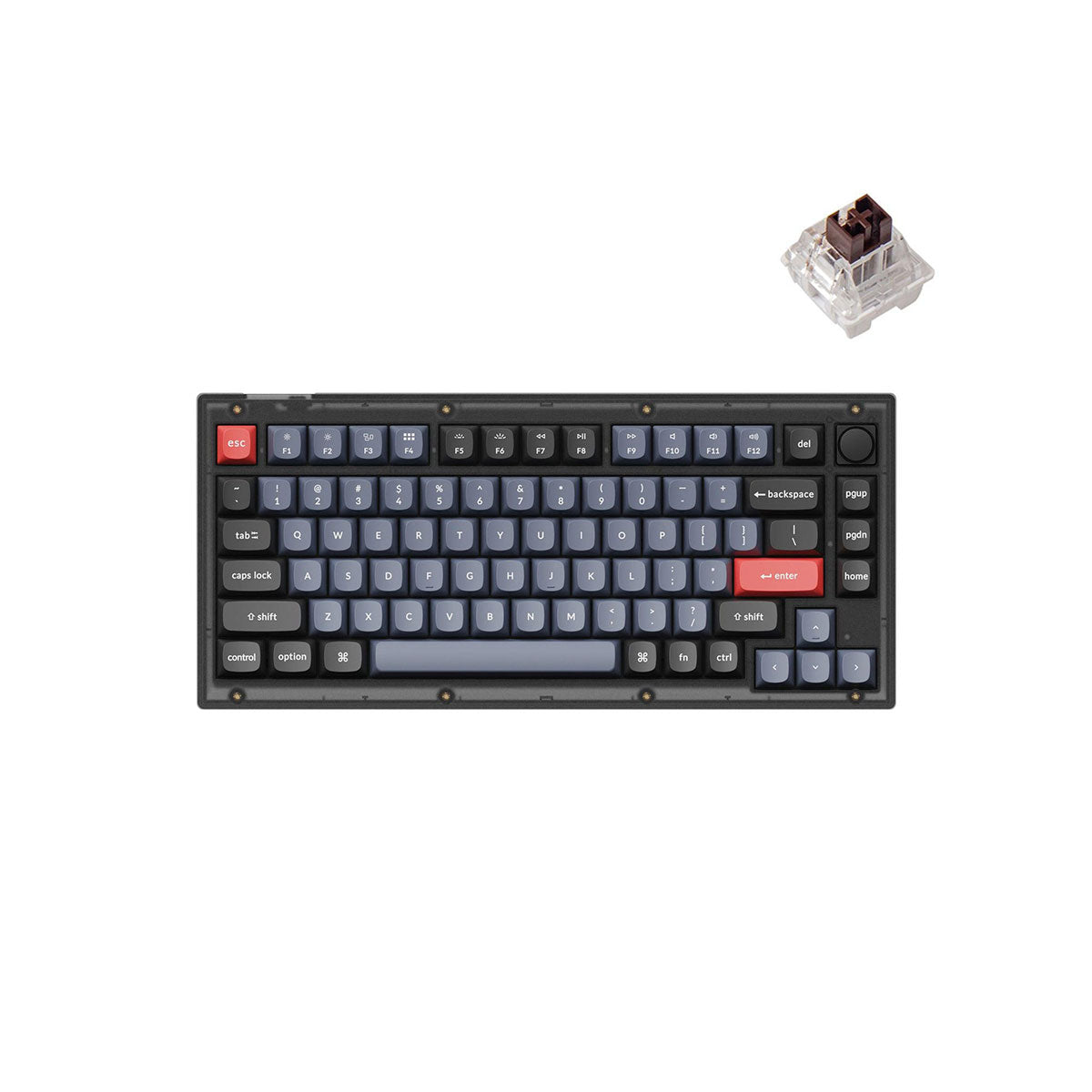 Keychron V1 QMK Knob Version RBG Backlight Hot-Swappable Wired Mechanical Keyboard
