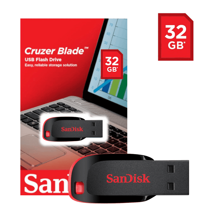 SANDISK CRUZER BLADE USB FLASH DRIVE 32GB (BLK) - DataBlitz