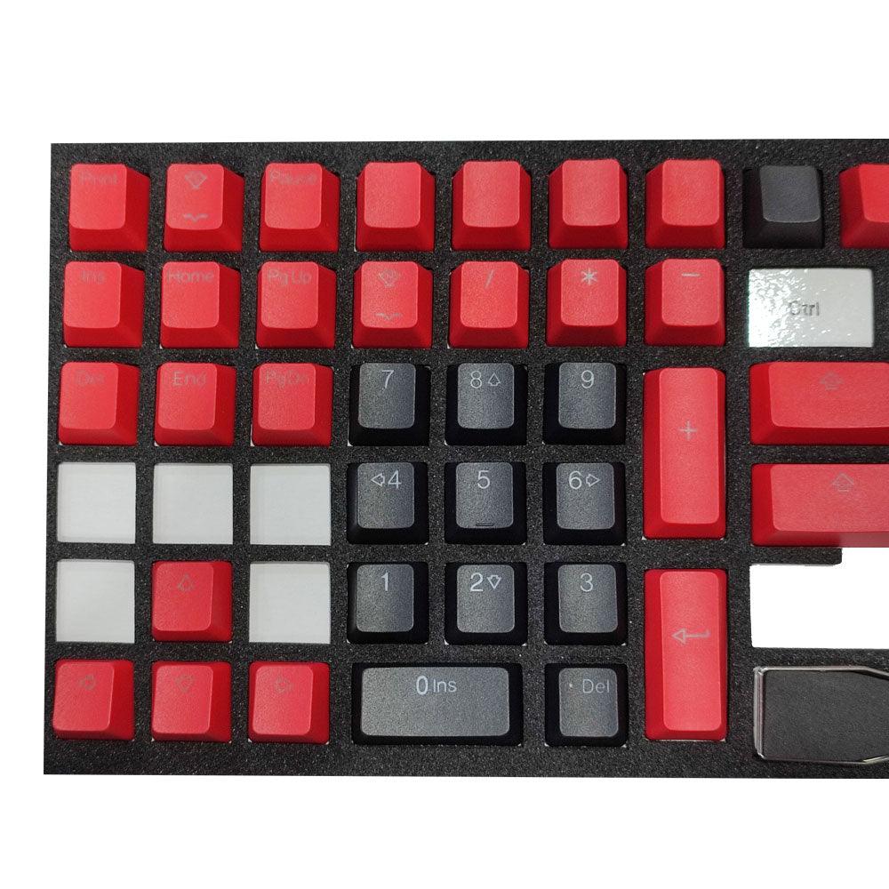 TAIHAO DOUBLE SHOT PBT BACKLIT KEYCAPS SET FOR CHERRY MX SWITCH (117-KEYS) (RED/BLACK) (C22BK203) - DataBlitz
