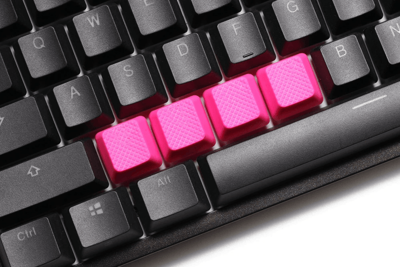 TAIHAO RUBBER DOUBLE SHOT BACKLIT GAMING ZXCV KEYCAPS SET (4-KEYS) (NEON PINK) - DataBlitz