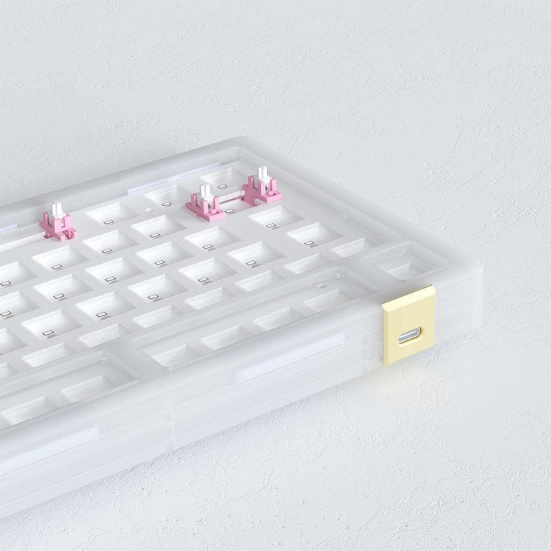 AKKO ACR75 V2 RGB Mechanical Keyboard Hot-Swappable DIY Kit Socket Gasket Mount With 81-Key Layout (Stacked Acrylic Version) (White) - DataBlitz