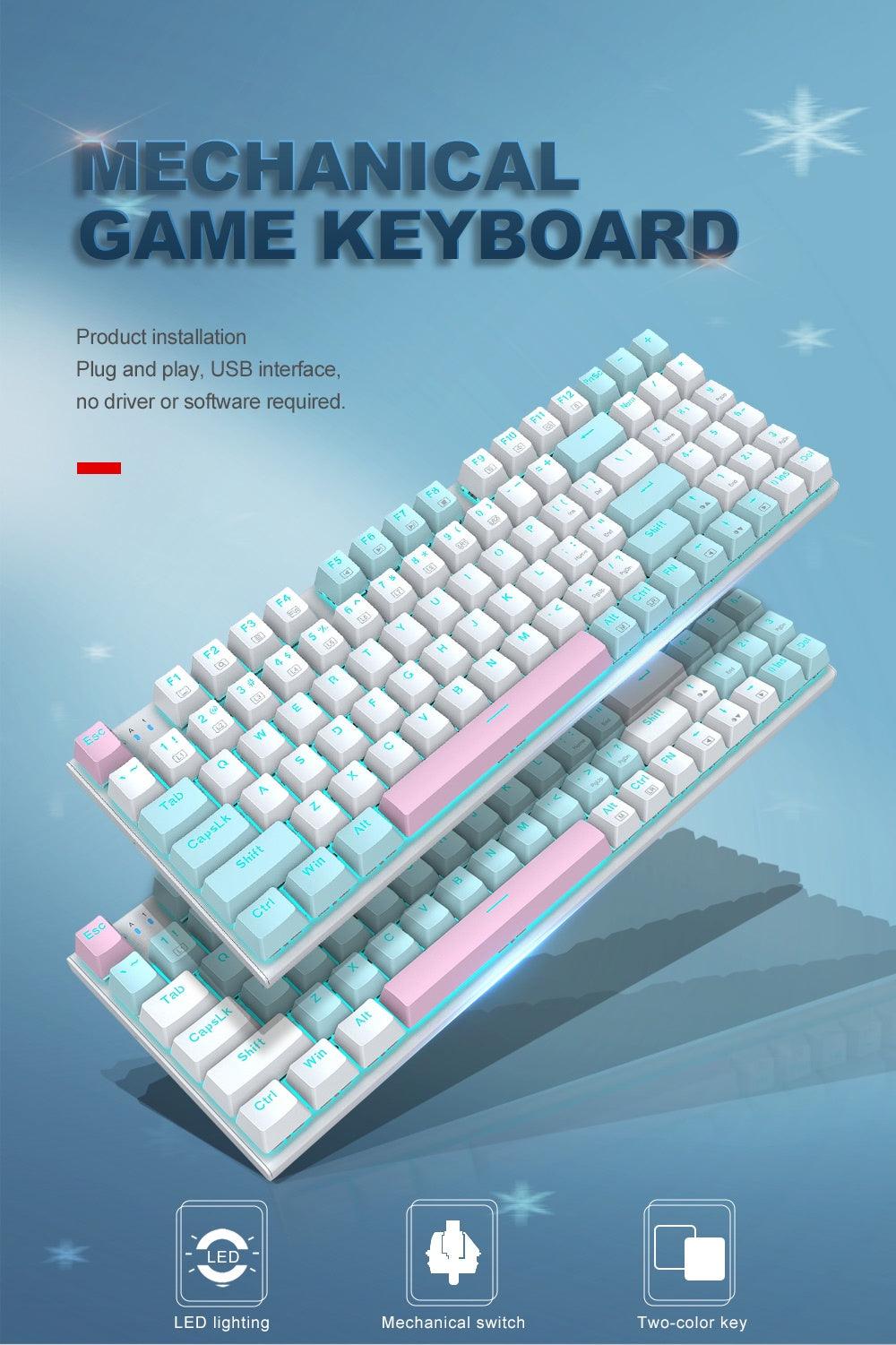E-YOOSO Z-19 Single Light 94 Keys Hot Swappable Mechanical Keyboard Blue/White (Red Switch) - DataBlitz