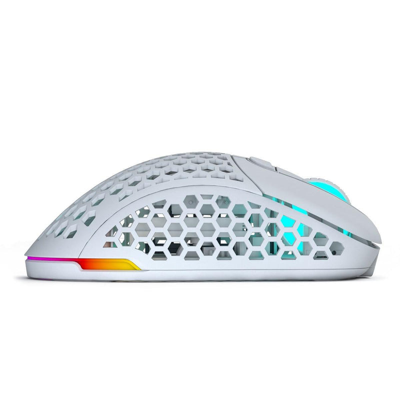 PWNAGE Ultra Custom Ergo Gen 2 Wireless RGB Gaming Mouse Honeycomb Sides (White) (UC-MC2W) - DataBlitz