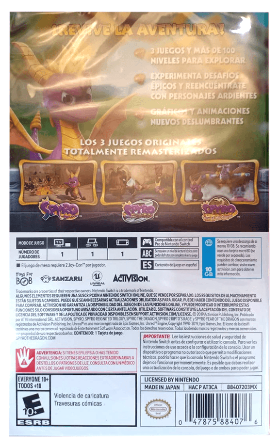 Nintendo Switch Spyro Reignited Trilogy (US) (Sp Cover)