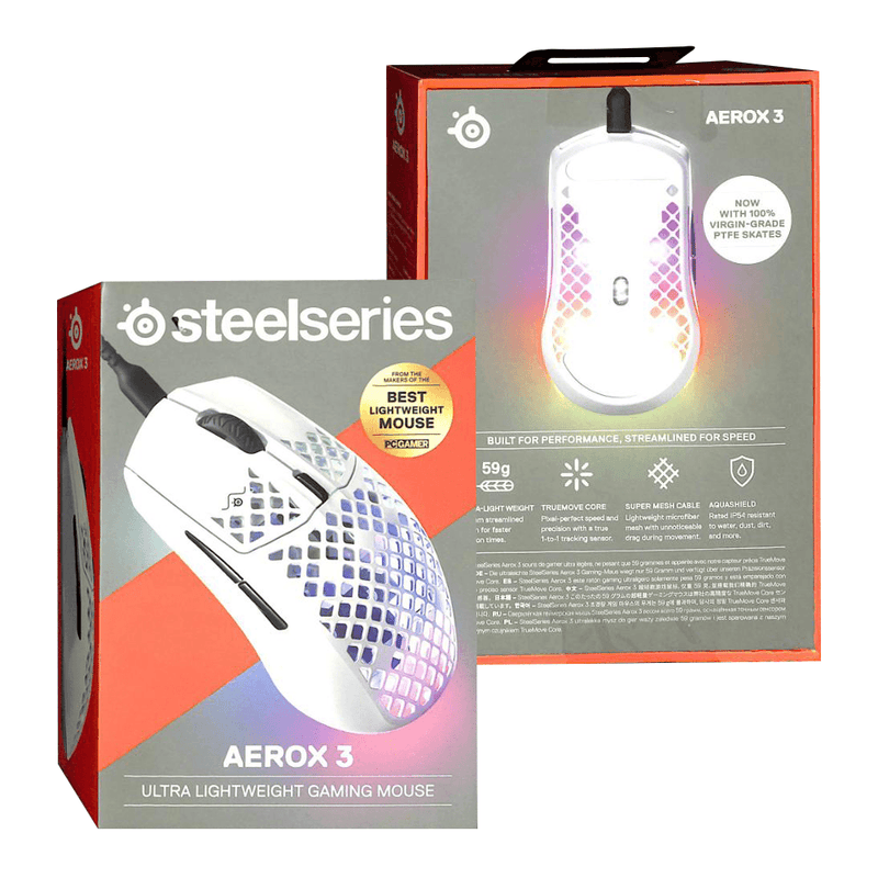 STEELSERIES AEROX 3 ULTRA LIGHTWEIGHT GAMING MOUSE (2022) SNOW (PN62603) - DataBlitz