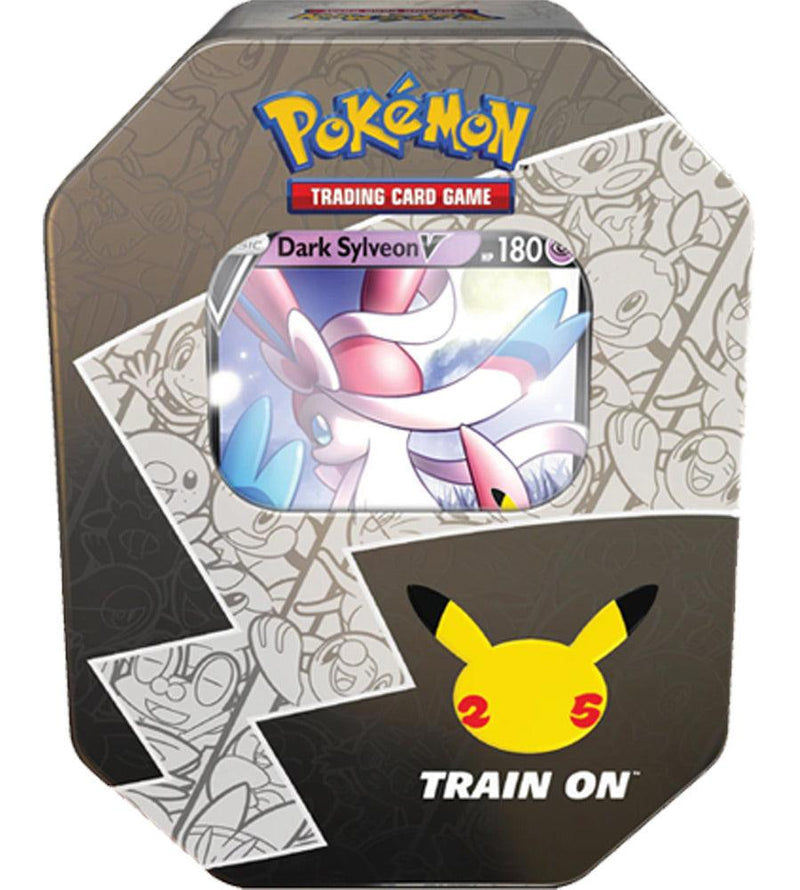 POKEMON TCG 25TH ANNIVERSARY CELEBRATIONS DARK SYLVEON V TIN