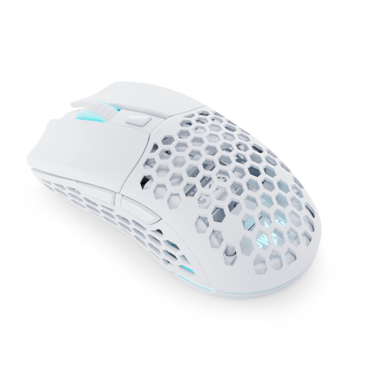 PWNAGE Ultra Custom Symm 2 Wireless RGB Gaming Mouse Honeycomb Sides (White) (UC-S-2-H-W) - DataBlitz