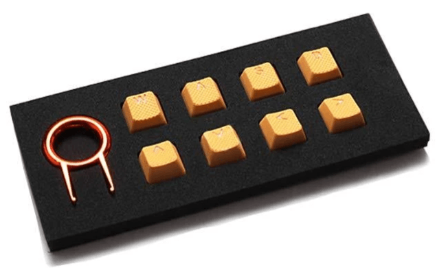 TAIHAO RUBBER DOUBLE SHOT BACKLIT GAMING WASD KEYCAPS SET FOR CHERRY MX SWITCH TYPE (8-KEYS) (NEON ORANGE) - DataBlitz