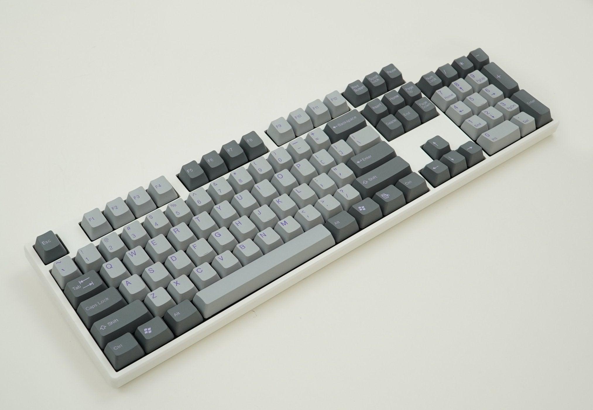 TAIHAO DOUBLE SHOT PBT KEYCAPS SET FOR CHERRY MX SWITCH (104-KEYS) (DARK GREY/LIGHT GREY) (C02GY202) - DataBlitz