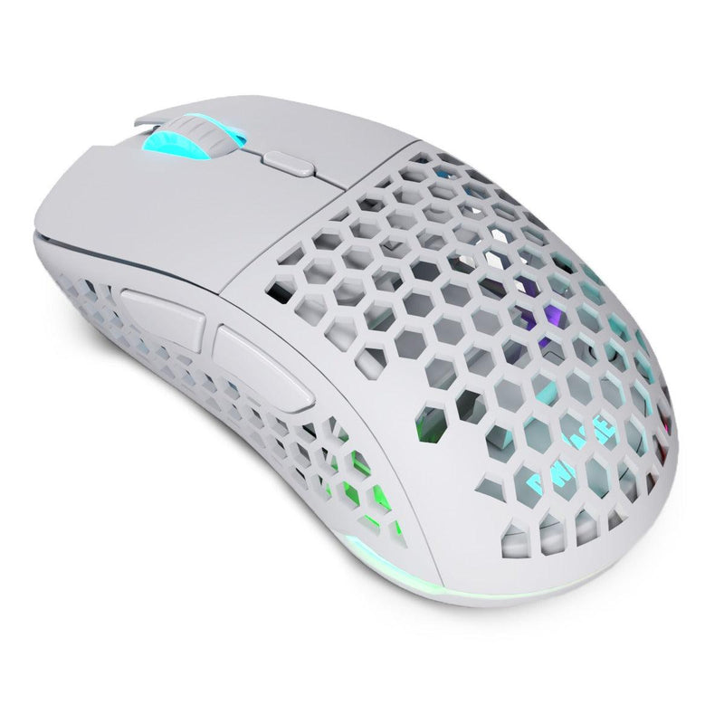 PWNAGE Ultra Custom Symm 1 Gen 2.0 RGB Wireless Gaming Mouse Honeycomb Sides (White) (UC-S-H-W) - DataBlitz