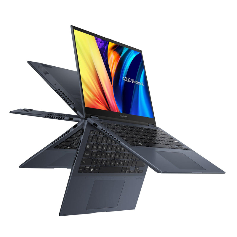 Asus Vivobook S 14 Flip TP3402ZA-KN111WS Laptop (Quiet Blue) | 14”  2.8K Oled | i7-12700H | 8GB RAM DDR4 | 512 GB SSD | Iris Xᵉ Graphics | Windows 11 Home | MS Office Home & Student 2021 | Stylus Pen | Asus BP1504 Casual Backpack - DataBlitz