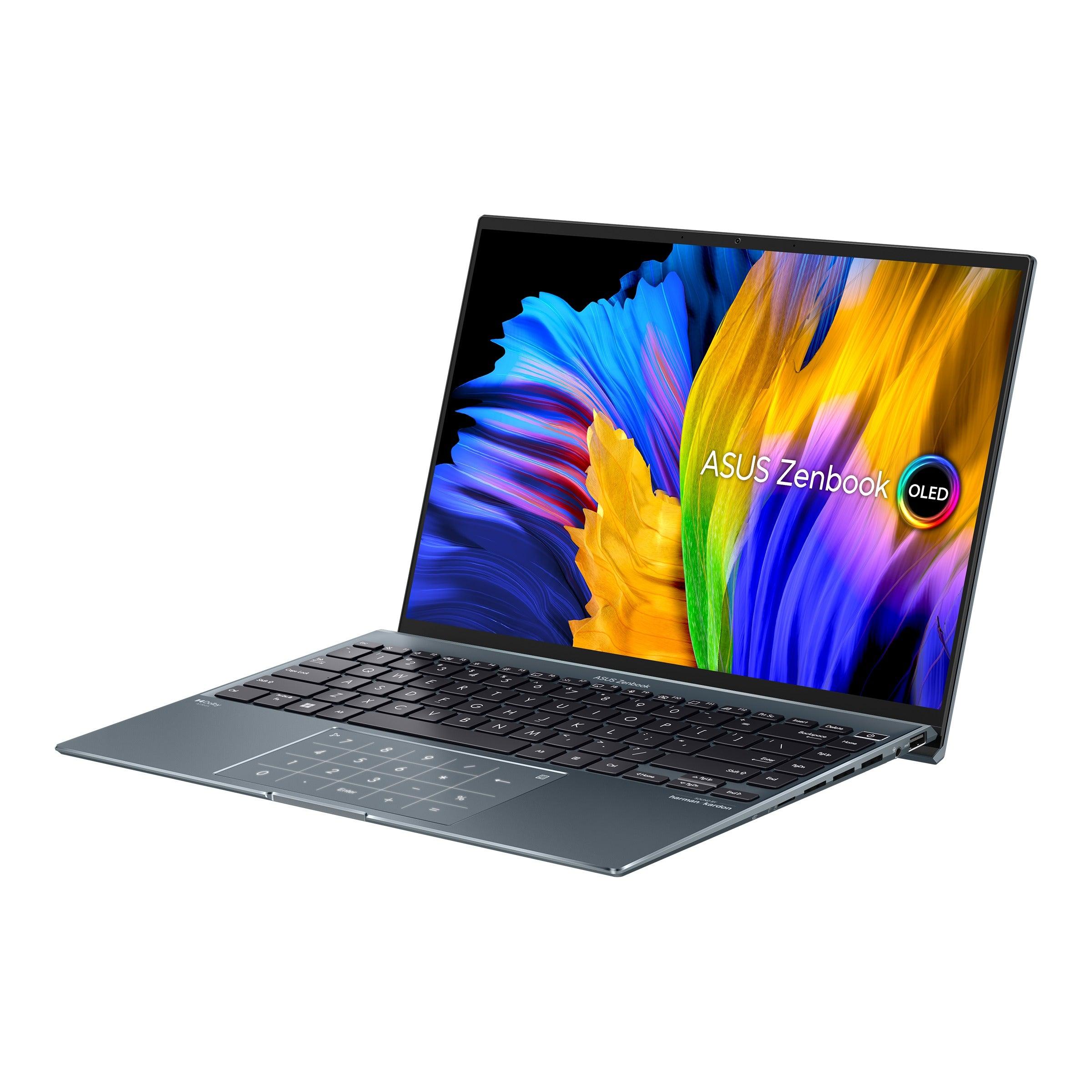 Asus Zenbook 14X OLED UX5401ZA-KN130WS Laptop (Pine Grey) | 14" 2.8K |  i5-12500H | 16GB RAM | 512GB SSD | Intel Iris Xᵉ Graphics | Windows 11 Home | MS Office Home & Student 2021 | Asus Sleeve - DataBlitz