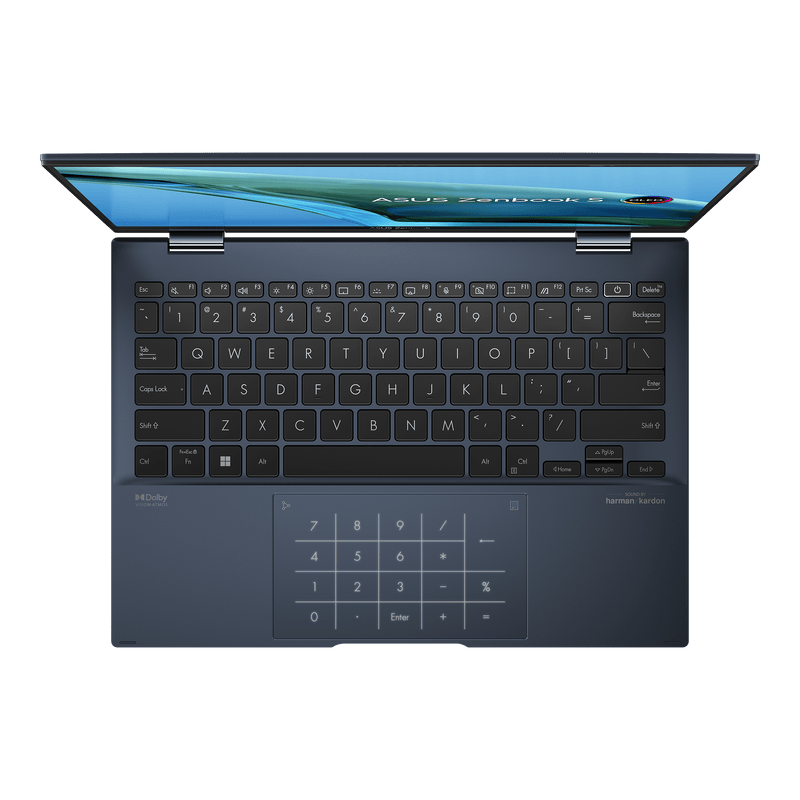 Asus Zenbook S 13 Flip Oled UP5302ZA-LX087WS Laptop (Ponder Blue) | 13.3" WQXGA | i7-1260P  | 16GB LPDDR5 | 1TB SSD | Intel® Iris Xe Graphics | Windows 11 Home | MS Office H&S 2021 | Asus Sleeve - DataBlitz