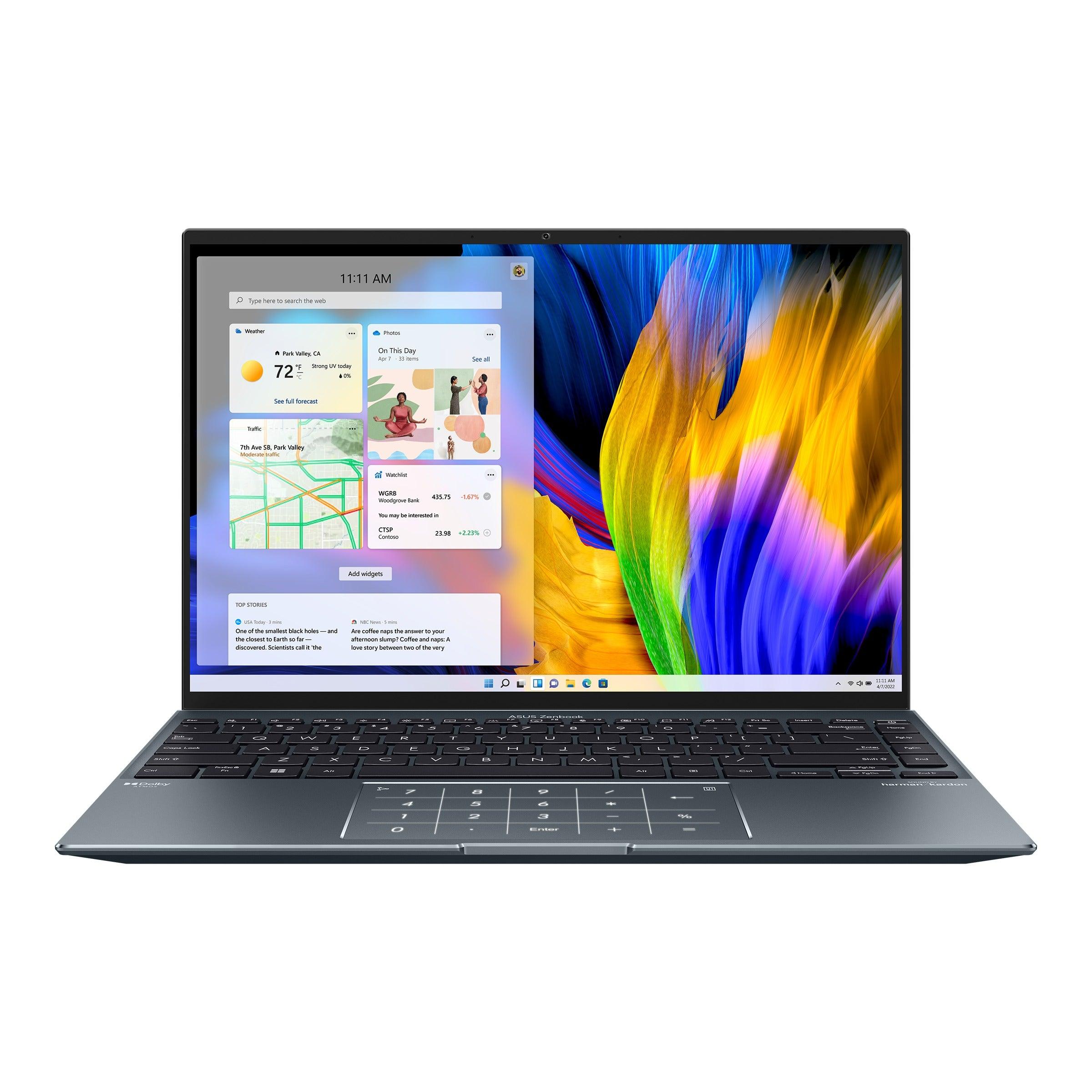 Asus Zenbook 14X OLED UX5401ZA-KN130WS Laptop (Pine Grey) | 14" 2.8K |  i5-12500H | 16GB RAM | 512GB SSD | Intel Iris Xᵉ Graphics | Windows 11 Home | MS Office Home & Student 2021 | Asus Sleeve - DataBlitz