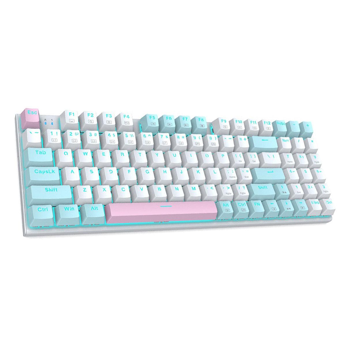 E-YOOSO Z-19 Single Light 94 Keys Hot Swappable Mechanical Keyboard White/Blue (Brown Switch) - DataBlitz