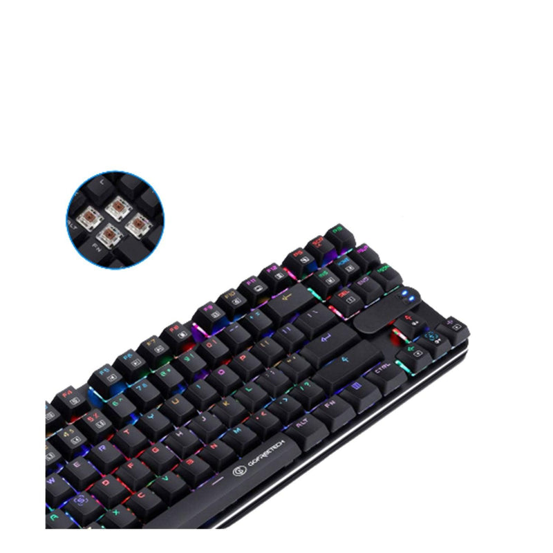 Kf006 Keyboard Gofreetech MK600 87-KEYS RGB Mechanical Gaming Keyboard (Brown Switch ...