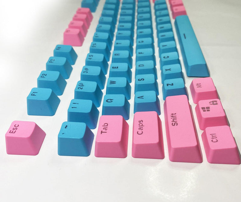 104 Doubleshot OEM PBT Keycaps (Peach Blue) - DataBlitz