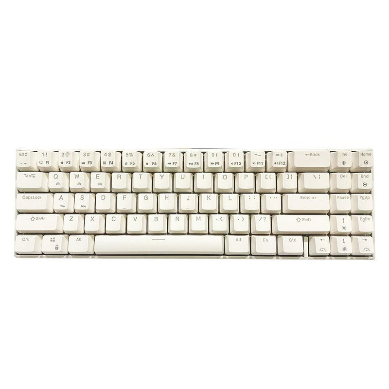 ROYAL KLUDGE RK71 DUAL-MODE RGB 71 KEYS HOT SWAPPABLE MECHANICAL KEYBOARD WHITE (BROWN SWITCH) - DataBlitz
