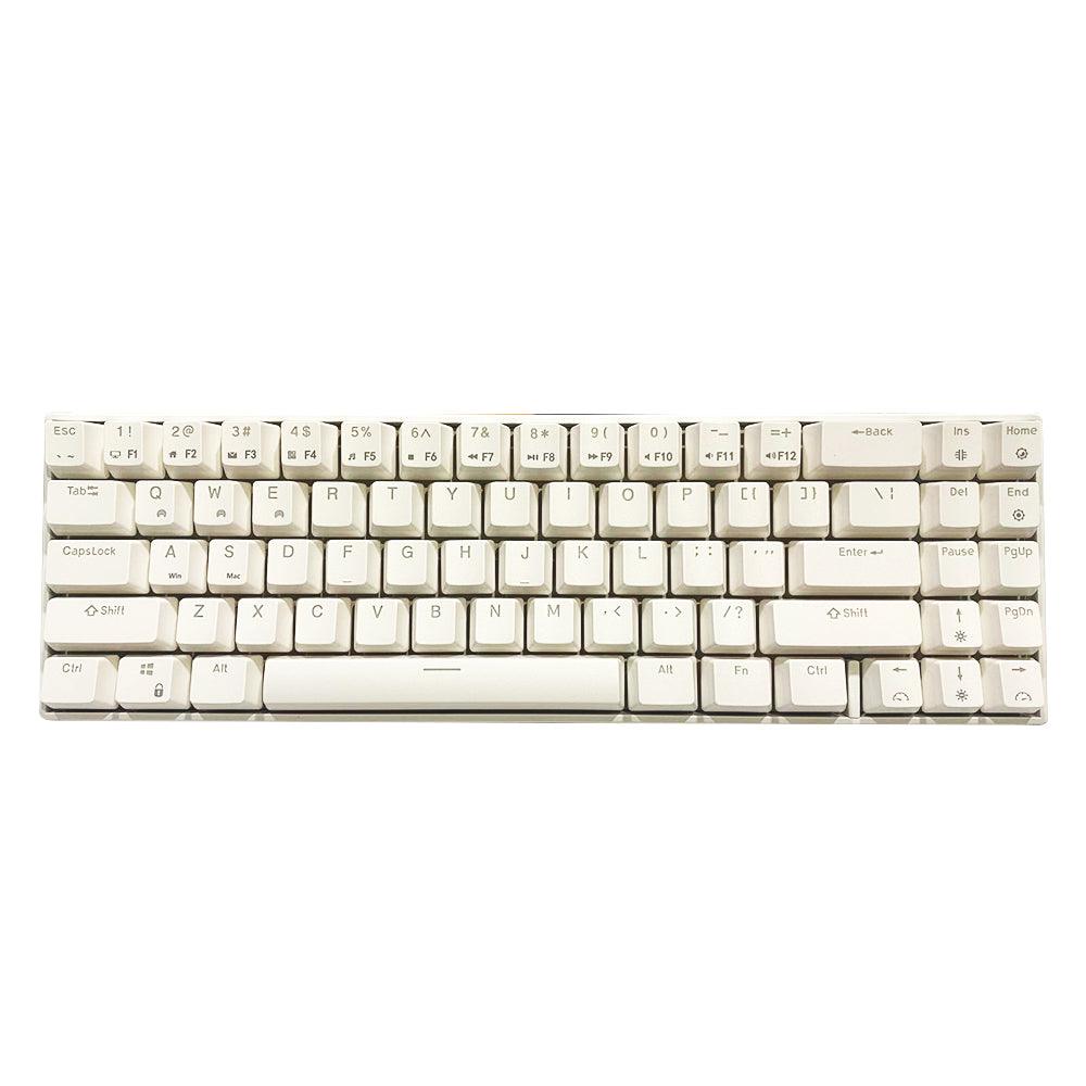 ROYAL KLUDGE RK71 DUAL-MODE RGB 71 KEYS HOT SWAPPABLE MECHANICAL KEYBOARD WHITE (RED SWITCH) - DataBlitz