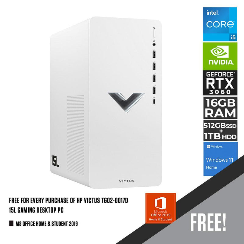 HP Victus TG02-0017D 15L Gaming Desktop PC Ms Office Home & Student - DataBlitz