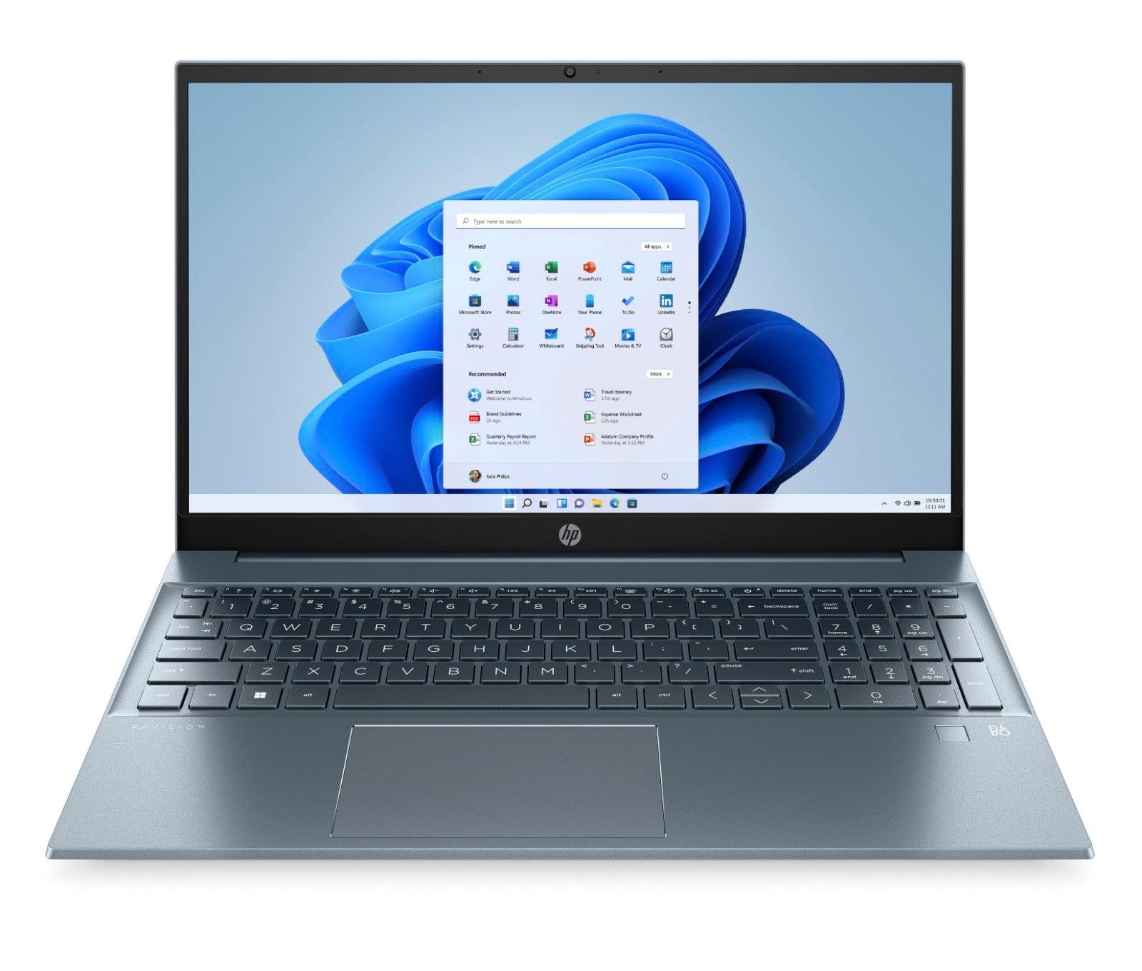 HP Pavilion 15-EG2058TX Laptop (Fog Blue) | 15.6" FHD (1920 x 1080) IPS LED | i7-1255U | 16 GB DDR4 RAM | 1 TB SSD | NVIDIA GeForce MX550 | Windows 11 | MS Office Home & Student 2021 | HP PRELUDE 15.6" Topload Bag - DataBlitz