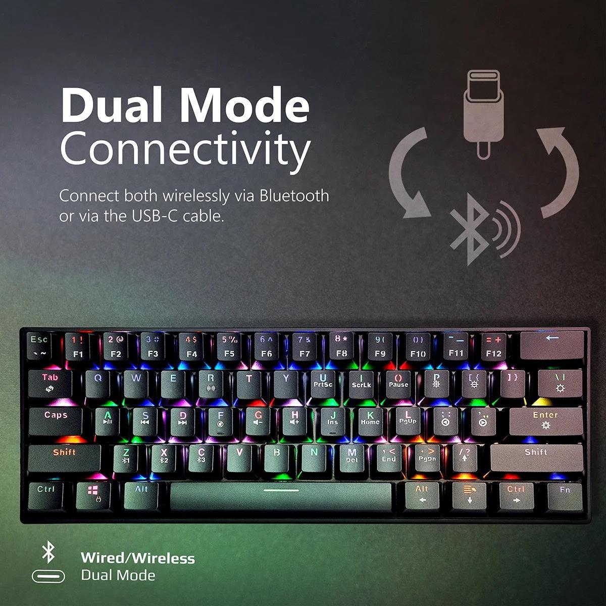 VERTUX VERTUPRO ULTIMATE PERFORMANCE DUAL MODE WIRED/WIRELESS GAMING KEYBOARD (BLACK) - DataBlitz