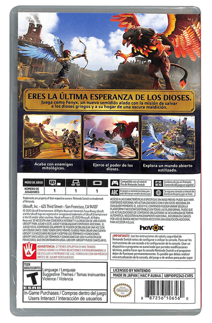 Nintendo Switch Immortals Fenyx Rising (Sp Cover)
