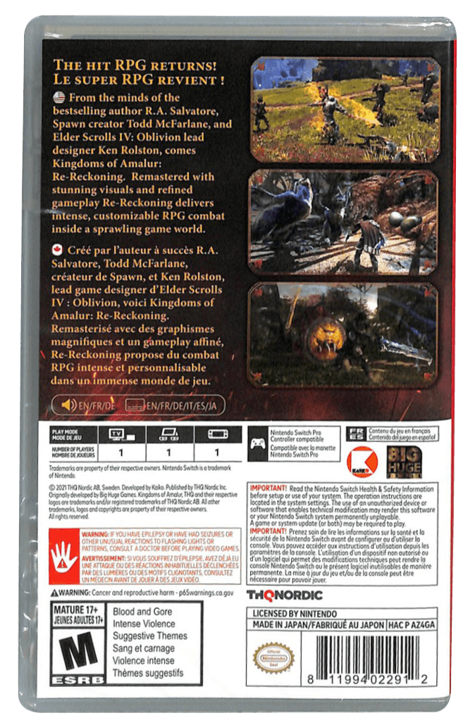 Nintendo Switch Kingdoms Of Amalur Re-Reckoning