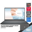 MSI MODERN 14 B5M-084PH LAPTOP (CARBON GRAY)  | 14" FHD IPS | Ryzen 5 5500U | 8GB DDR4 | 512GB SSD | RADEON RX VEGA 7 | WIN11 + MSI SLEEVE BAG_GP - DataBlitz